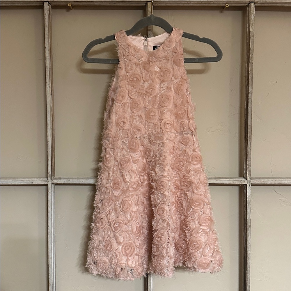Bardot Blush Rosette Formal Dress for Kids